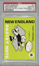 1975 Laughlin Flaky Football #11 New England Pastry Nuts PSA 10 Gem Mint