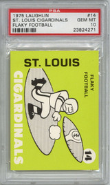 1975 Laughlin Flaky Football #14 St Louis Cigardinals PSA 10 Gem Mint