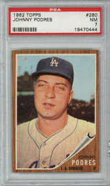 1962 Topps #280 Johnny Podres Dodgers PSA 7 Near Mint 1962 Topps #280 Johnny Podres Dodgers PSA 7 Near Mint
