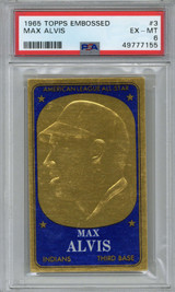 1965 Topps Embossed #3 Max Alvis Indians PSA 6 EX-Mint 1965 Topps Embossed #3 Max Alvis Indians PSA 6 EX-Mint