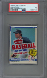 1984 Fleer Cello Pack Don Mattingly RC TOP PSA 7 Near Mint Unopened ID: 408784