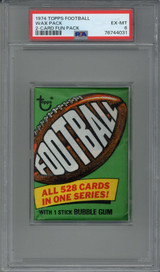 1974 Topps 2 Card Football Wax Pack PSA 6 EX-Mint Unopened ID: 408808