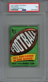 1974 Topps 2 Card Football Wax Pack PSA 7 Near Mint Unopened ID: 408811