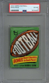 1974 Topps Football Wax Pack PSA 6 EX-Mint Unopened ID: 408817