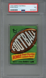 1974 Topps Football Wax Pack PSA 7 Near Mint Unopened ID: 408818