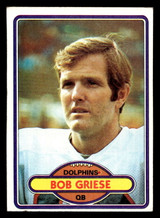 1980 Topps #35 Bob Griese Excellent+ 