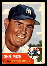 1953 Topps #77 Johnny Mize DP G-VG 