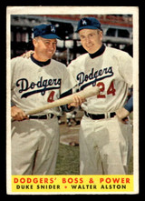 1958 Topps #314 Duke Snider/Walt Alston Dodgers' Boss & Power Very Good ID: 410531 1958 Topps #314 Duke Snider/Walt Alston Dodgers' Boss & Power Very Good ID: 410531
