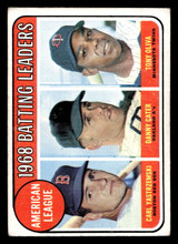 1969 Topps #1 Carl Yastrzemski/Danny Cater/Tony Oliva A.L. Batting Leaders Excellent  ID: 410732