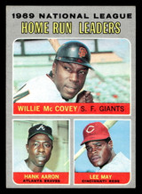 1970 Topps #65 Willie McCovey/Hank Aaron/Lee May N.L. Home Run Leaders Ex-Mint  ID: 412700