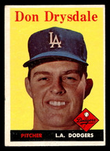 1958 Topps #25 Don Drysdale Excellent Writing on Card 