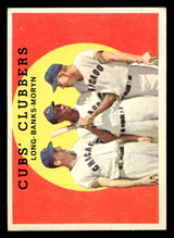 1959 Topps #147 Dale Long/Ernie Banks/Walt Moryn Cubs' Clubbers Excellent+ Writing on Card 