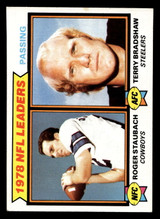 1979 Topps #1 Roger Staubach/Terry Bradshaw 1978 Passing Leaders Ex-Mint 
