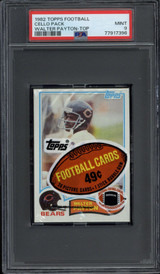 1982 Topps Football Cello Pack WALTER PAYTON TOP PSA 9 Mint Unopened