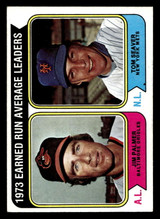 1974 Topps #206 Jim Palmer/Tom Seaver ERA Leaders Ex-Mint  ID: 417552