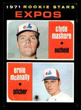 1971 Topps #376 Clyde Mashore/Ernie McAnally Expos Rookies Very Good RC Rookie 