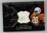 2012 UD Black Lustrous Jersey Earl Campbell Texas Auto ON CARD 3/3