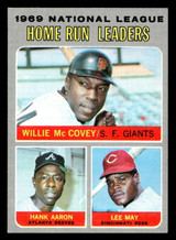 1970 Topps #65 Willie McCovey/Hank Aaron/Lee May N.L. Home Run Leaders Ex-Mint  ID: 418886