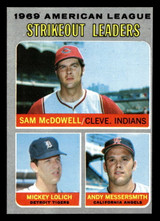 1970 Topps #72 Sam McDowell/Mickey Lolich/Andy Messersmith A.L. Strikeout Leaders Near Mint  ID: 418906