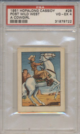 1951 Post Cerael Hopalong Cassidy  #28 A Cowgirl  PSA 4 VG-EX  #*sku36264