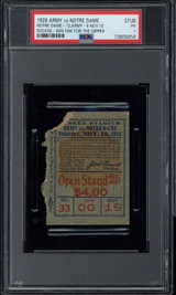 1928 Army vs Notre Dame Ticket Stub PSA 1 Knute Rocke Win one for the Gipper