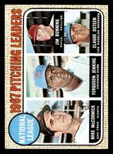 1968 Topps #9 Mike McCormick/Fergie Jenkins/Jim Bunning/Claude Osteen N.L. Pitching Leaders Ex-Mint  ID: 424673