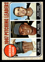 1968 Topps #10 Jim Lonborg/Earl Wilson/Dean Chance A.L. Pitching Leaders ERR Excellent  ID: 424674