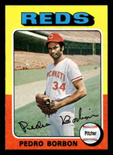 1975 Topps Mini #157 Pedro Borbon Near Mint miscut 