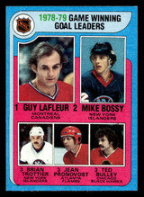 1979-80 Topps #7 Guy Lafleur/Mike Bossy/Bryan Trottier/Jean Pronovost/Ted Bulley LL Near Mint  ID: 430291