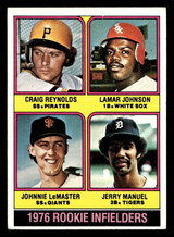 1976 Topps #596 Craig Reynolds/Lamar Johnson/Johnnie LeMaster/Jerry Manuel Rookie Infielders Ex-Mint RC Rookie 