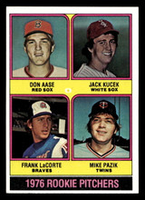 1976 Topps #597 Don Aase/Jack Kucek/Frank LaCorte/Mike Pazik Rookie Pitchers Near Mint RC Rookie 1976 Topps #597 Don Aase/Jack Kucek/Frank LaCorte/Mike Pazik Rookie Pitchers Near Mint RC Rookie