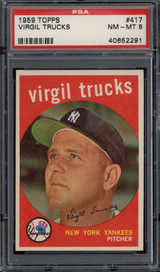 1959 Topps #417 Virgil Trucks PSA 8 NM-Mint Yankees