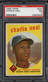 1959 Topps #427 Charlie Neal PSA 7 Near Mint Dodgers