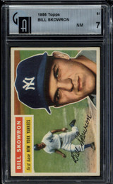 1956 Topps #61 Bill Skowron GAI 7 Near Mint Yankees White Back