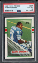 1989 Topps Traded #83T Barry Sanders PSA 10 Gem Mint Lions RC ID: 432020