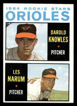 1964 Topps #418 Darold Knowles/Buster Narum Orioles Rookies Excellent RC Rookie ID: 437088 1964 Topps #418 Darold Knowles/Buster Narum Orioles Rookies Excellent RC Rookie ID: 437088