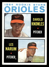1964 Topps #418 Darold Knowles/Buster Narum Orioles Rookies Excellent+ RC Rookie  ID: 437089