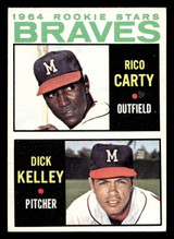 1964 Topps #476 Rico Carty/Dick Kelley Braves Rookies Poor RC Rookie back damage 