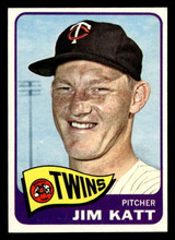 1965 Topps #62 Jim Kaat UER DP Ex-Mint  ID: 437273