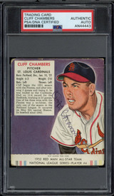 Cliff Chambers 1952 Red Man #4 Signed Auto PSA/DNA Slabbed Cardinals