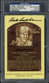 Richie Ashburn Yellow HOF postcard Signed Auto PSA/DNA Slabbed Phillies