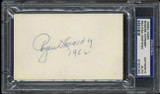 Rogers Hornsby Index Card Signed Auto PSA/DNA Slabbed Browns 1962