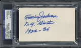 Travis Jackson Index Card Signed Auto PSA/DNA Slabbed Giants