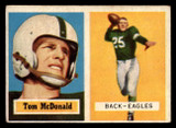1957 Topps #124 Tommy McDonald DP Excellent+ RC Rookie ID: 439899 1957 Topps #124 Tommy McDonald DP Excellent+ RC Rookie ID: 439899