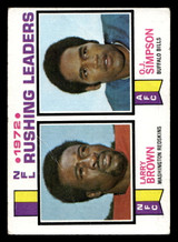 1973 Topps #1 Larry Brown/O.J. Simpson 1972 Rushing Leaders G-VG 