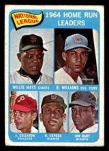 1965 Topps #4 Willie Mays/Billy Williams/Johnny Callison/Orlando Cepeda/Jim Hart NL Home Run Leaders Very Good  ID: 440748