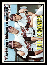 1967 Topps #1 Frank Robinson/Hank Bauer/Brooks Robinson The Champs DP Very Good  ID: 440993