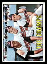 1967 Topps #1 Frank Robinson/Hank Bauer/Brooks Robinson The Champs DP G-VG  ID: 440994