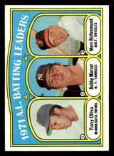 1972 Topps #86 Tony Oliva/Bobby Murcer/Merv Rettenmund AL Batting Leaders Very Good ID: 441428 1972 Topps #86 Tony Oliva/Bobby Murcer/Merv Rettenmund AL Batting Leaders Very Good ID: 441428