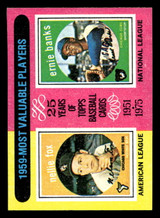 1975 Topps Mini #197 1959 's Nellie Fox/Ernie Banks MVP Near Mint+ 